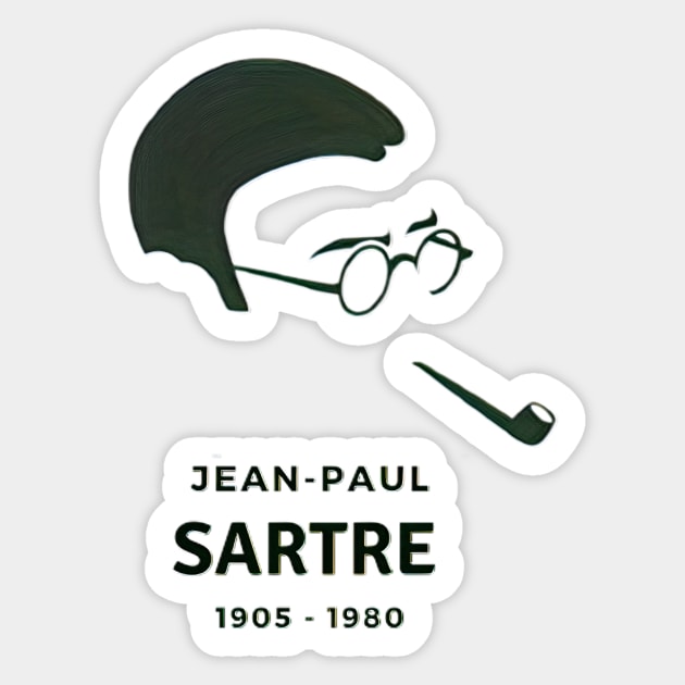 Jean-Paul Sartre Sticker by Artemis Art House